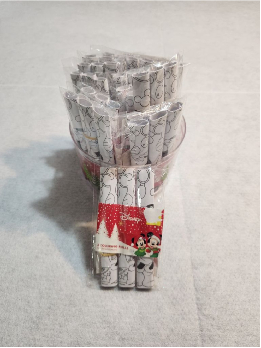 Lot of 17 Disney Mickey Minnie Mouse Christmas Coloring Rolls w/Crayons